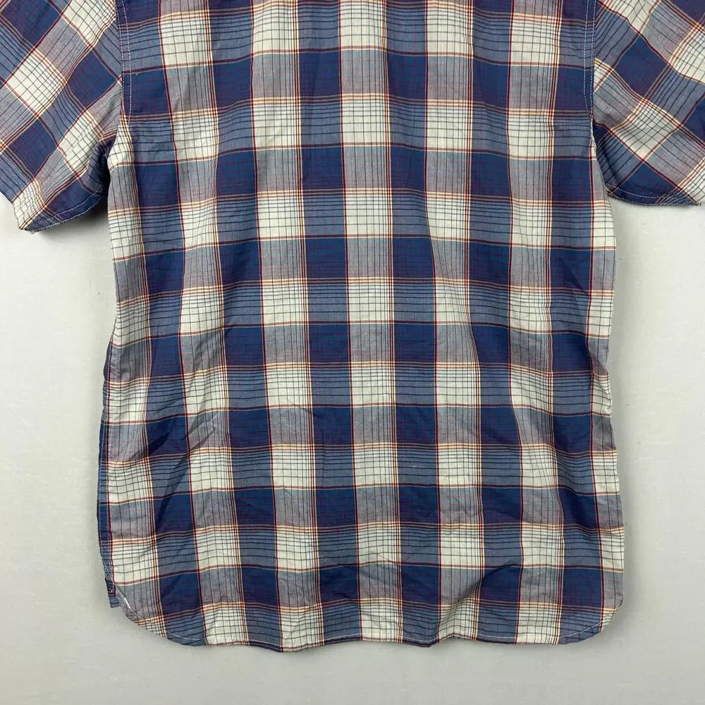 Levi's Plaid Pearl Snap Short Sleeve Button Up Shirt Blue/Red Men's Size S